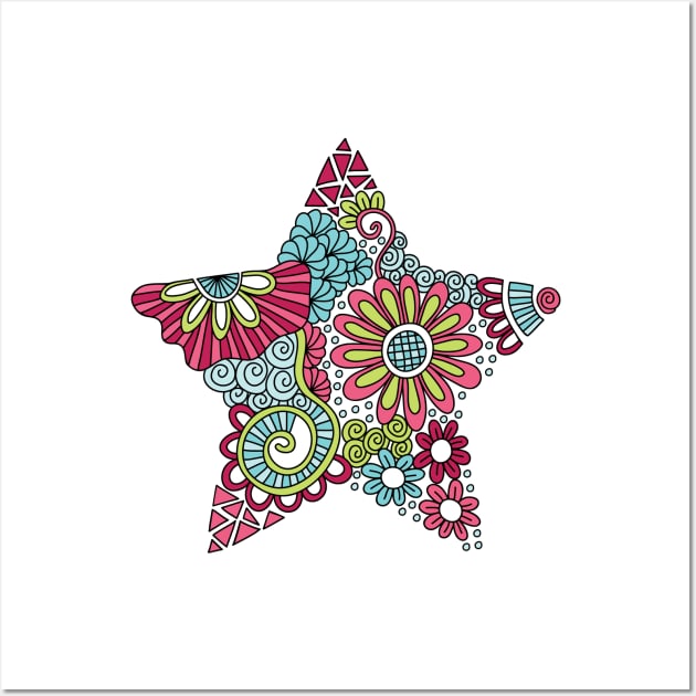 Bright Star Doodle Wall Art by Tazi